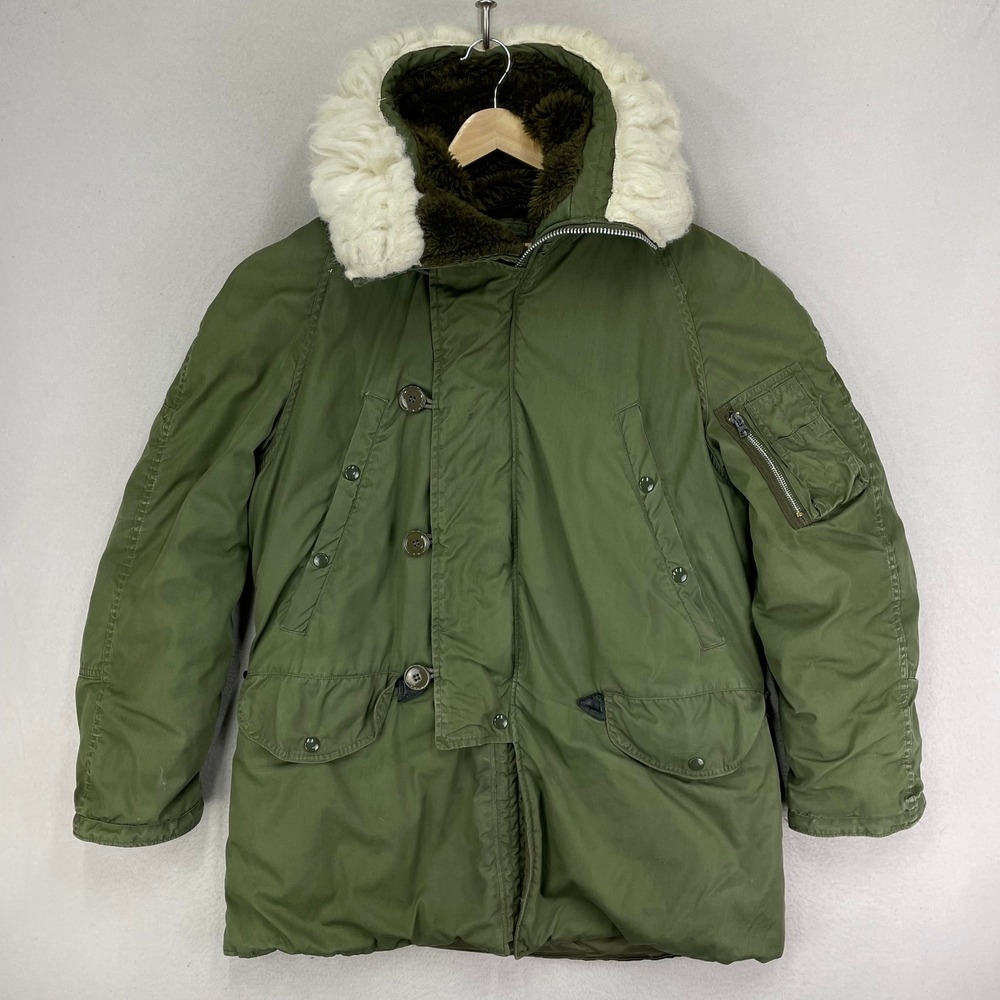 US Army Extreme Cold Weather Snorkel Parka Jacket Mens Small‎ Type N-3B Green